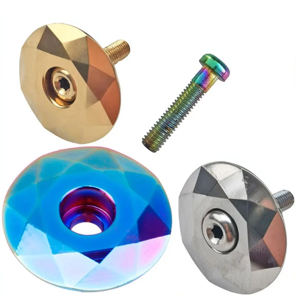 Diamond Style Headset Cover For Mi Xim Aluminum Alloy Bike Stem Cap Colorful Cycling Component With Mounting Screw