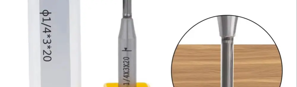 مطحنة نهاية مستقيمة مطلية بالكربيد TCT مقاس 3 مم لسرعة عالية أدوات تشذيب الحواف، مقبض 6.35 مم، أداة نجارة CNC #1