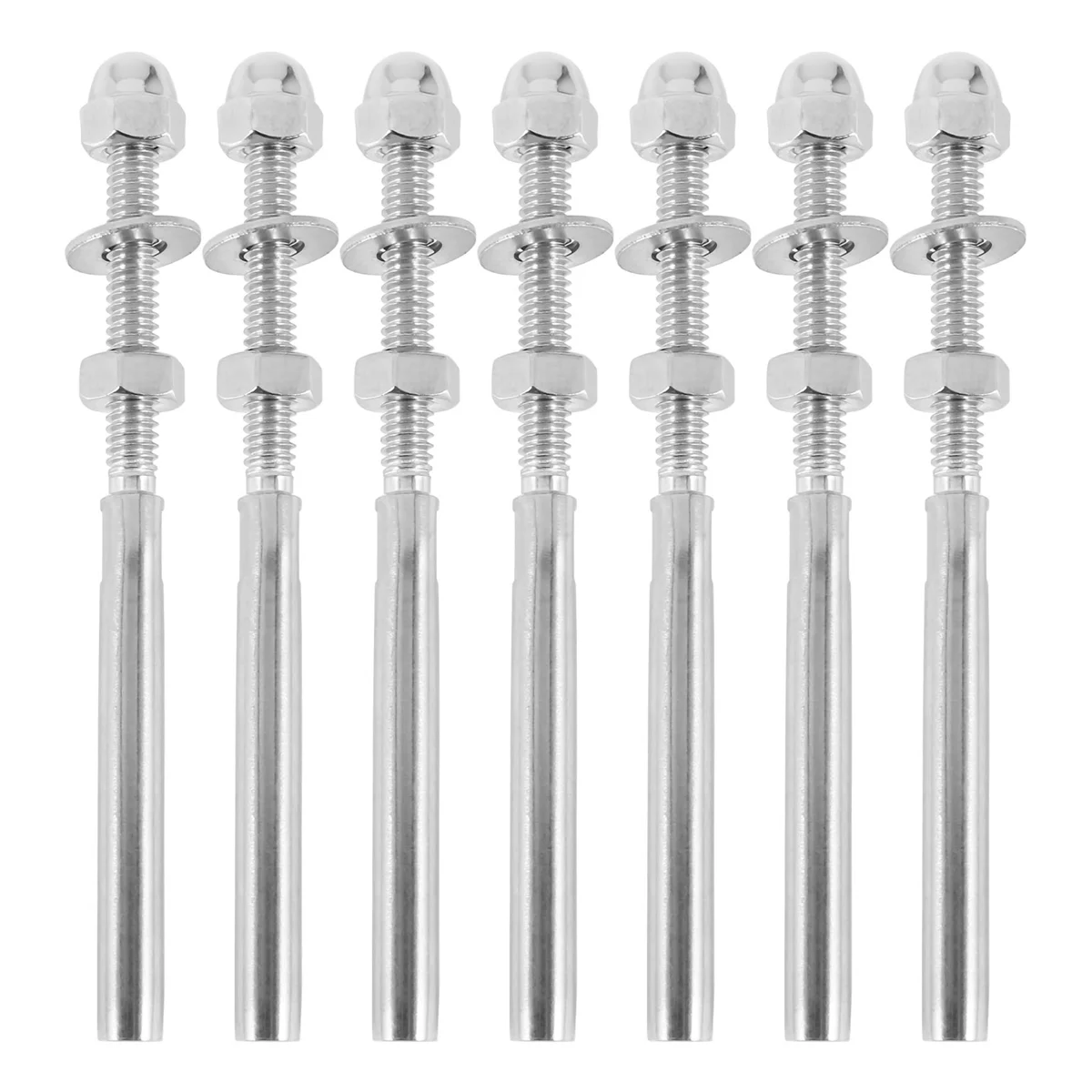 20Pack Threaded Terminal Stud Stainless T316 Marine Grade Stud End Fitting Terminal for 3/16 Inch Cable Deck Railing Hand Swage