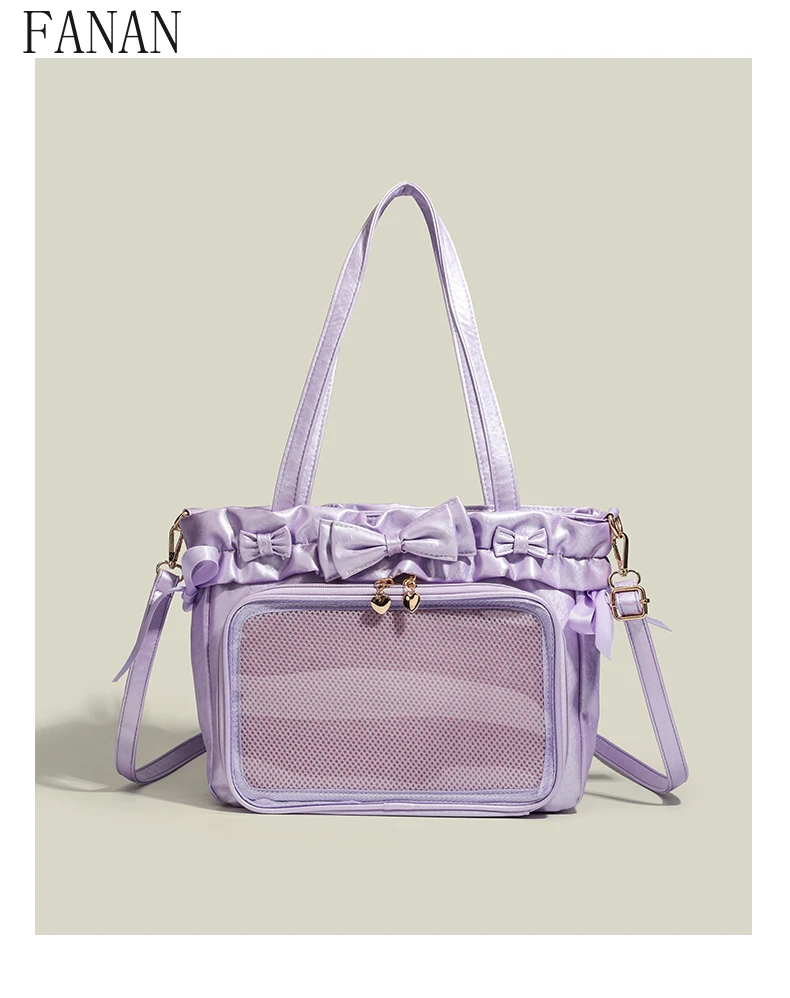Original Sweet Girl Japanese Style Bow Ribbon High-Value Single Shoulder Bag Large Capacity Crossbody Bags for Women