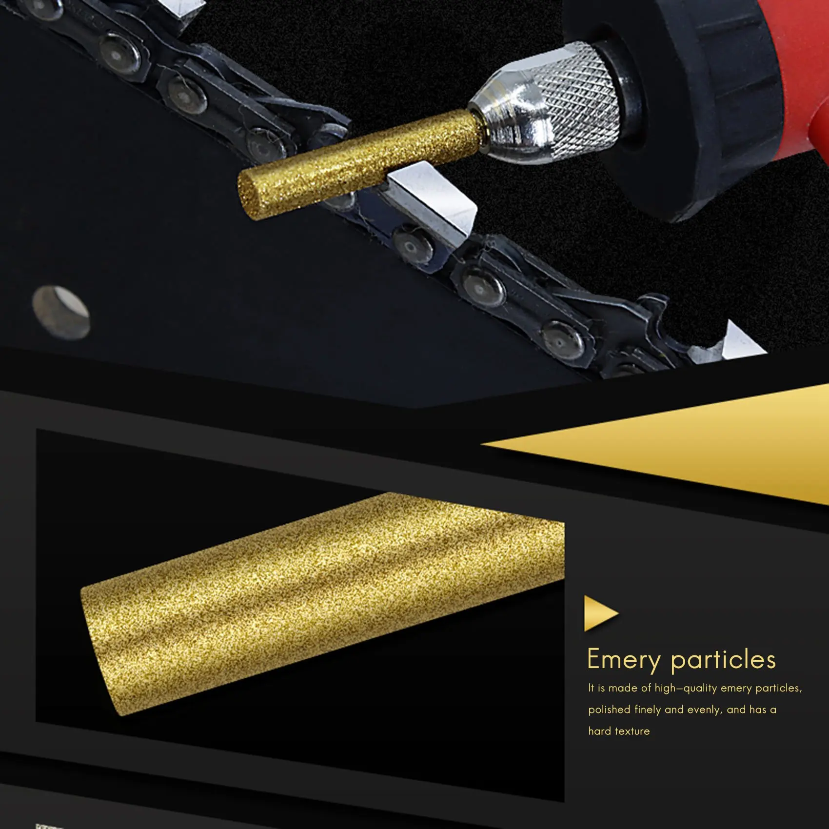 เครื่องเหลาเลื่อย6ชิ้นเหมาะสำหรับใช้บดหยกแก้วและซีเมนต์คาร์ไบด์กับเลื่อยโซ่ขนาด4.0มม.