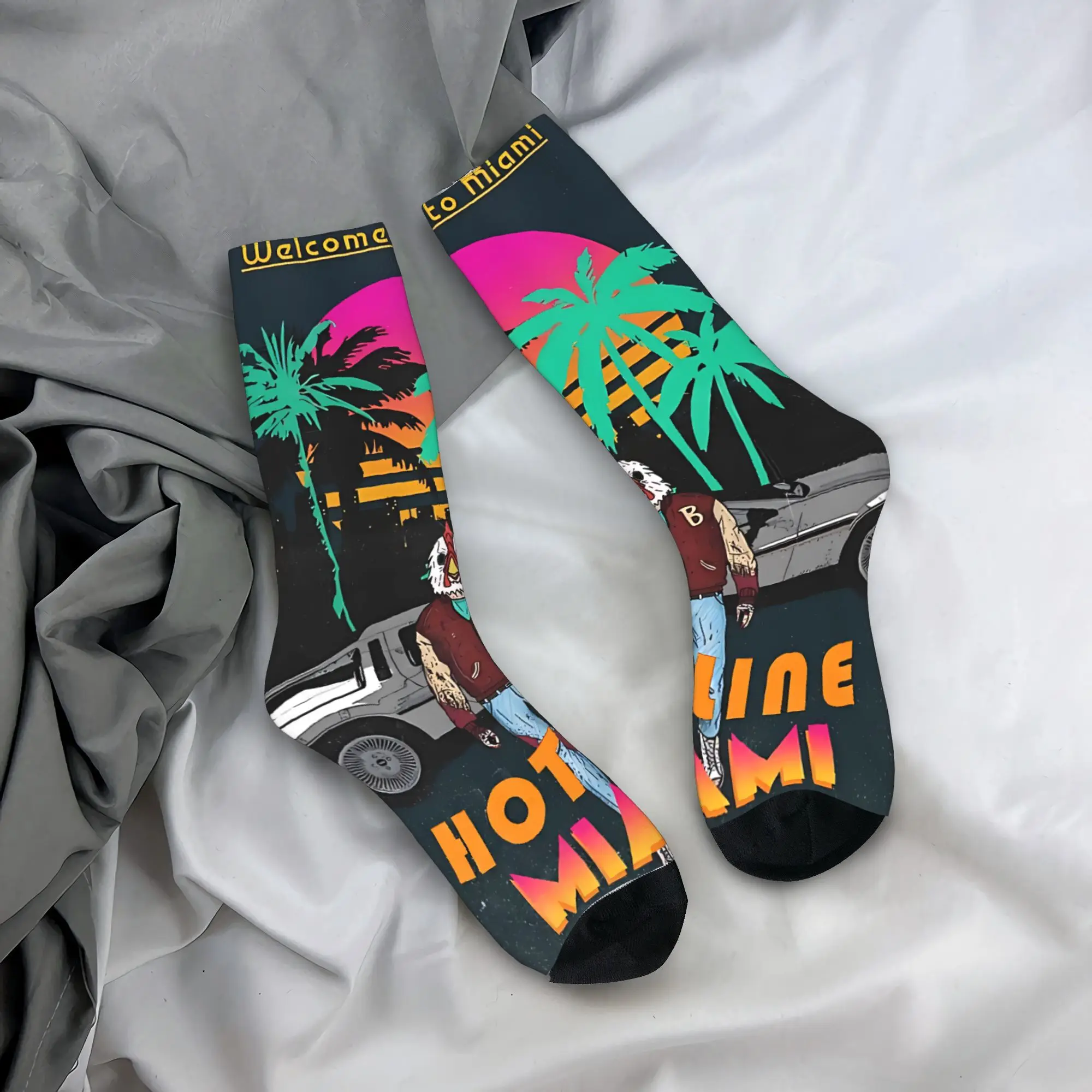 

Носки Hotline Miami, современные чулки, зимние нескользящие мужские носки унисекс, средние мягкие дизайнерские спортивные носки на открытом воздухе