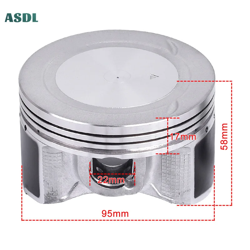 

Motorcycle Piston and Piston Ring 95mm For Yamaha XT600 1990-1995 XT600E K H N TT600R 1997-2001 TT600E TT600Z YFM600FW Grizzly