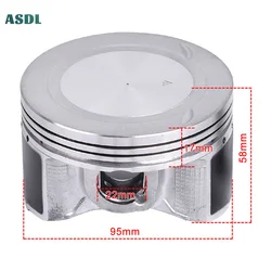 Motorcycle Piston and Piston Ring 95mm For Yamaha XT600 1990-1995 XT600E K H N TT600R 1997-2001 TT600E TT600Z YFM600FW Grizzly