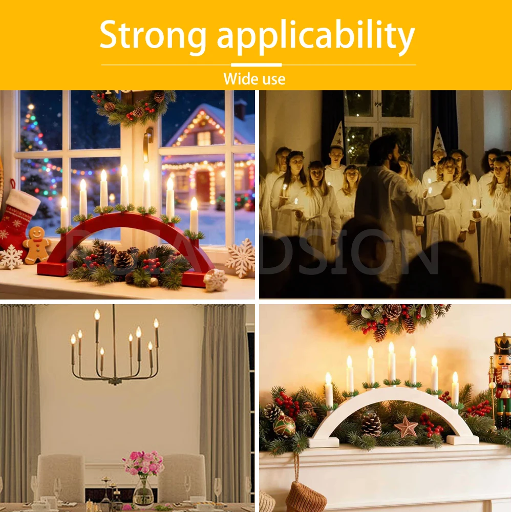 Ruiandsion 4Pcs E14 LED CT20 Candle LED Bulb 0.8W AC8-55V 2300K Warm White 360 Degree Beam Angle E14 Base LED Foot Light Lamp