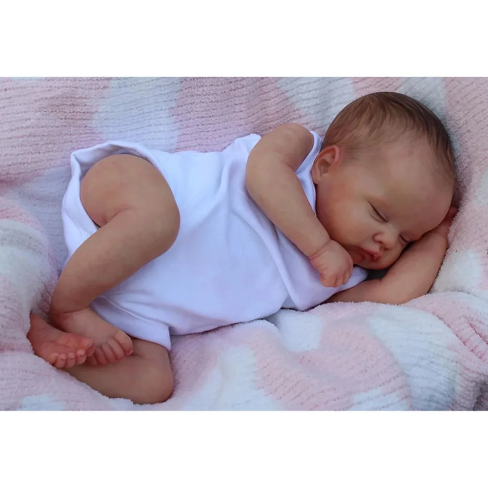 Hot New! 19inches Bebe Reborn Doll Quinbee Already Painted Finished Reborn Sleeping Baby with 3D Skin Visible Veins Reborn Baby