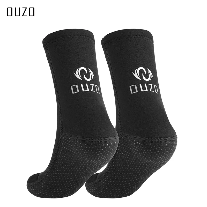 OUZO 3mm Deep-Sea Diving Fishing And Hunting Diving Socks Anti-Cold Warm Wear-Resistant Non-Slip Diving Shoes Socks Sets