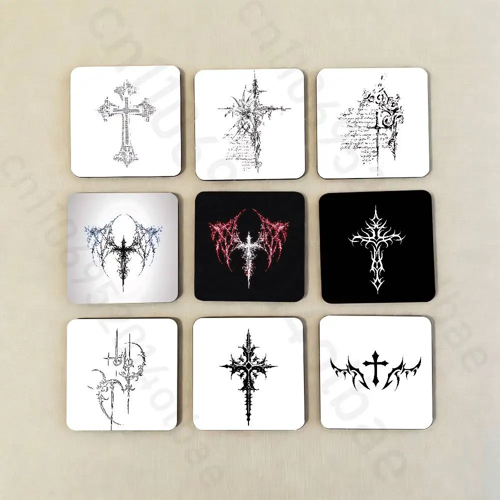 

Cyber Sigil Cross Goth Fridge Magnets Round Magnetic Refrigerator Decoration Memorial Gifts Wedding Favors