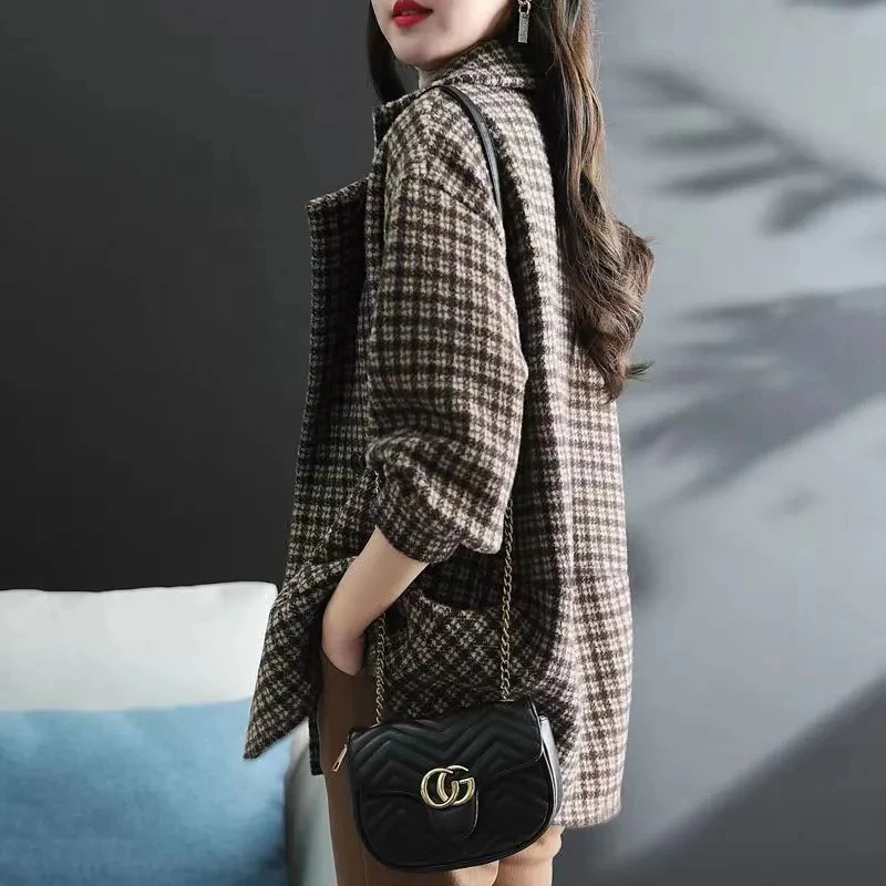 Autumn And Winter New Fashion Loose Comfortable Women's Woolen Coat Elegant Versatile Large Size Female Wool Jacket 3XL