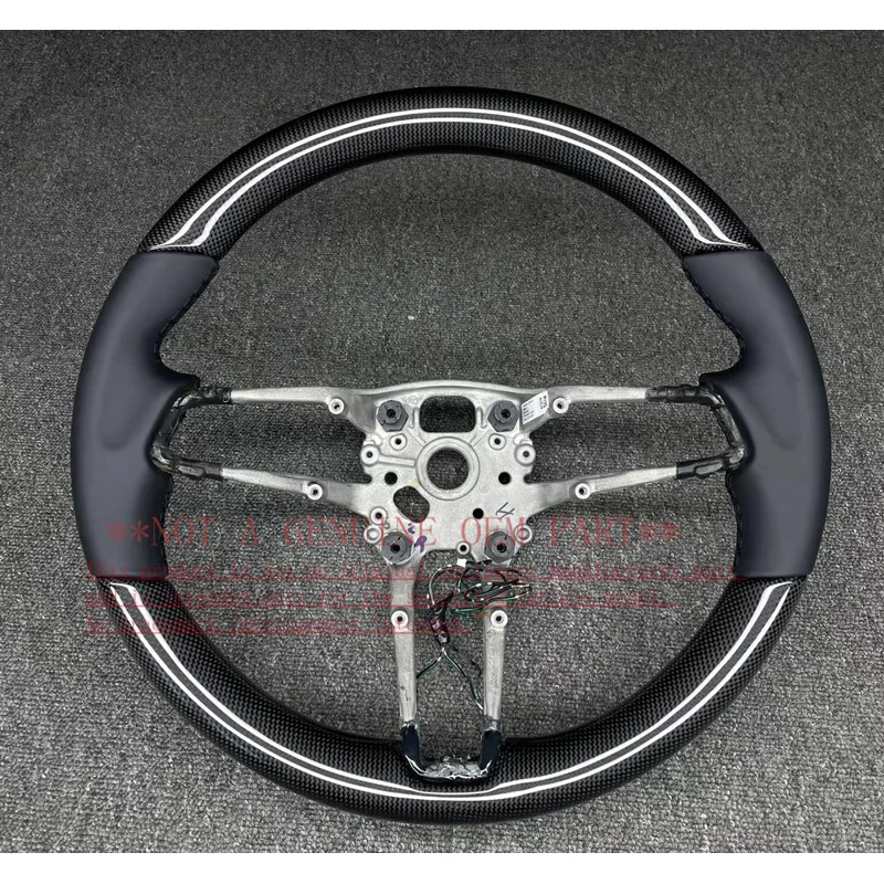For Lexus LX570 Leather Carbon Fiber Assembly Steering Wheel Horn Cover Decorative Cover
