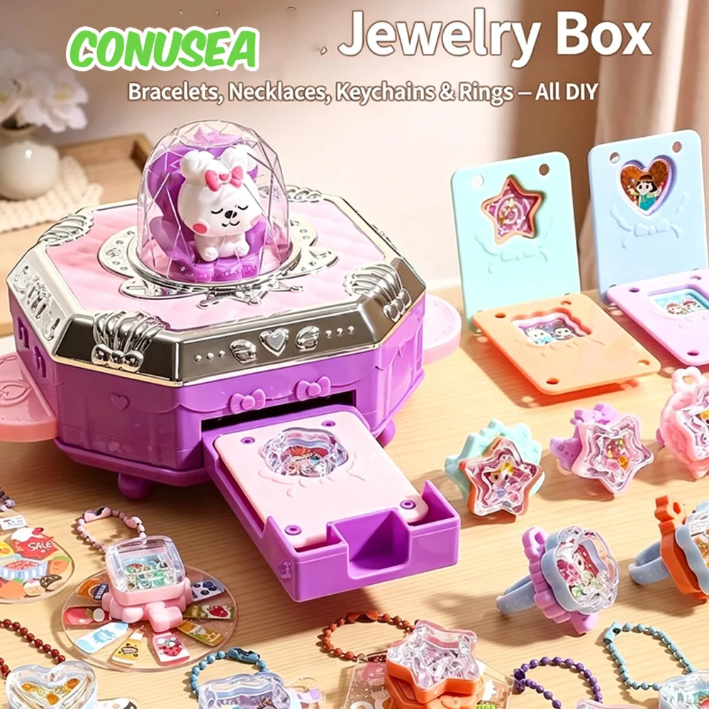 diy-jewelry-making-machine-bracelet-keychain-kit-children's-toys-handmade-craft-box-set-for-girls-christmas-xmas-birthday-gifts