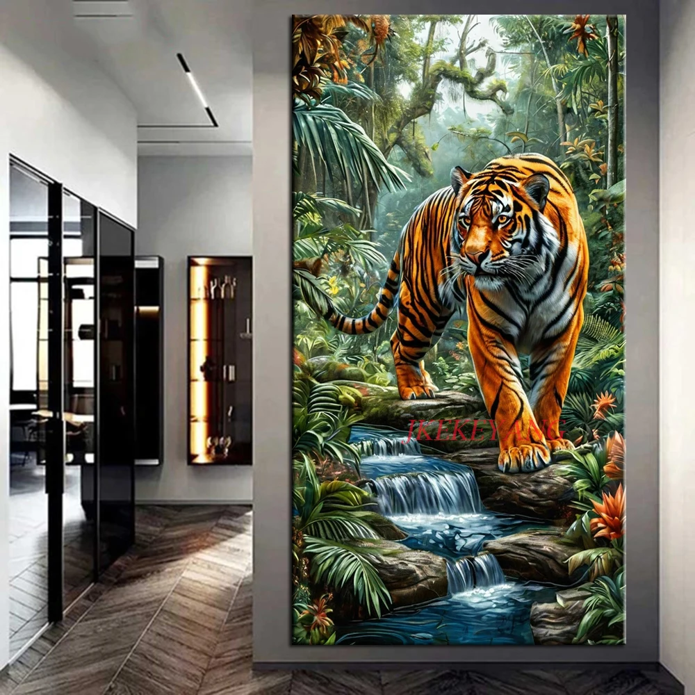 

DIY алмазная живопись, вышивка крестиком, тигр и черная пантера, полная дрель, Алмазная мозаика, новая коллекция 2024, домашний декор