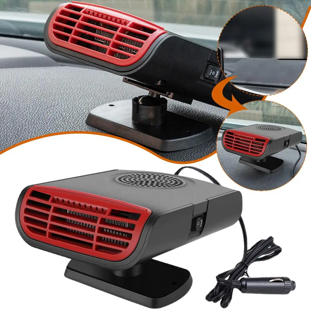 

Car Heater Defrosting Defogging 360° Rotatable Base Vehicle Warming 12V Windshield Accessories Portable Fast Heating N7M6