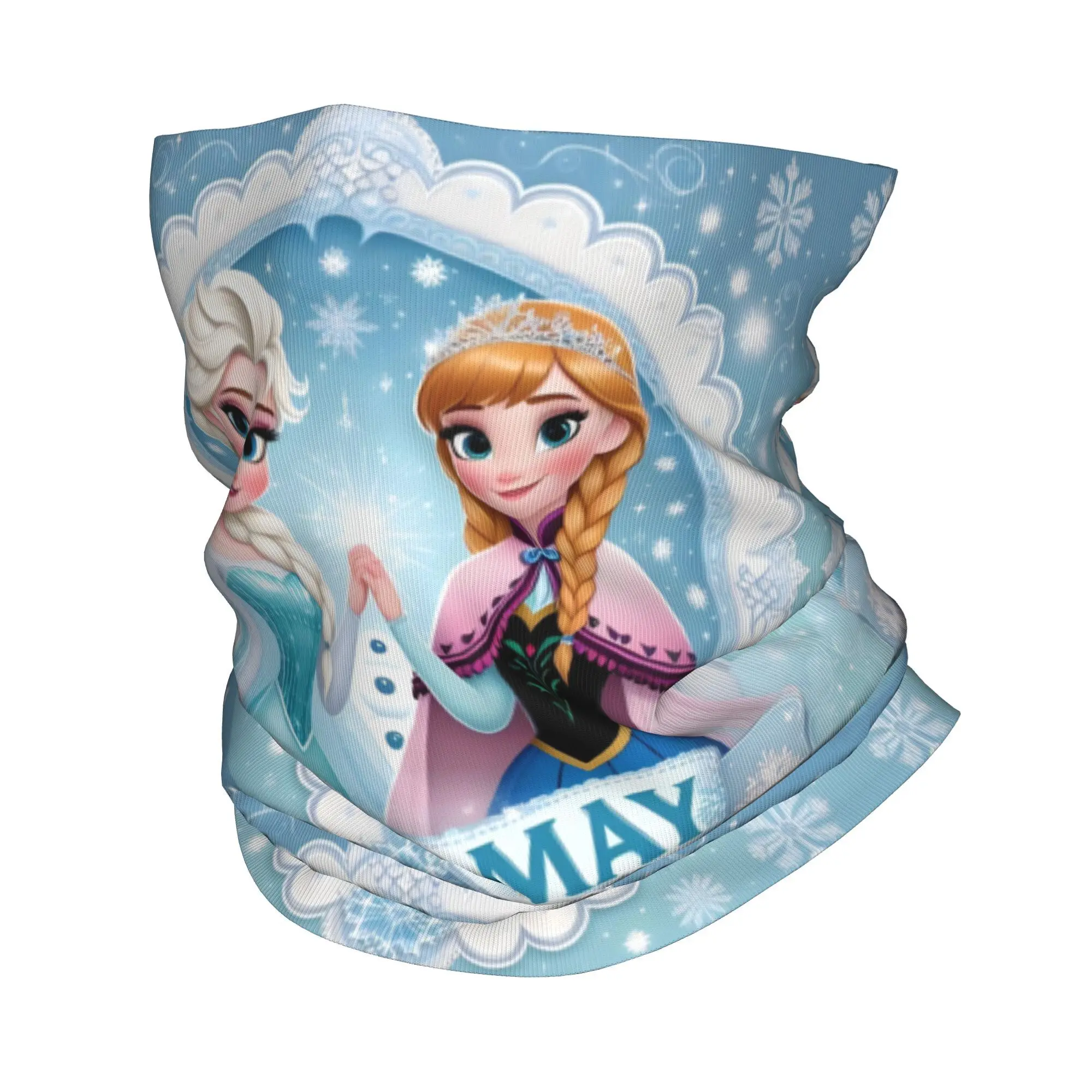 

Custom Classical Frozen Anime Bandana Neck Warmer Men Women Winter Hiking Ski Scarf Gaiter Adorable Elsa&Anna Face Cover