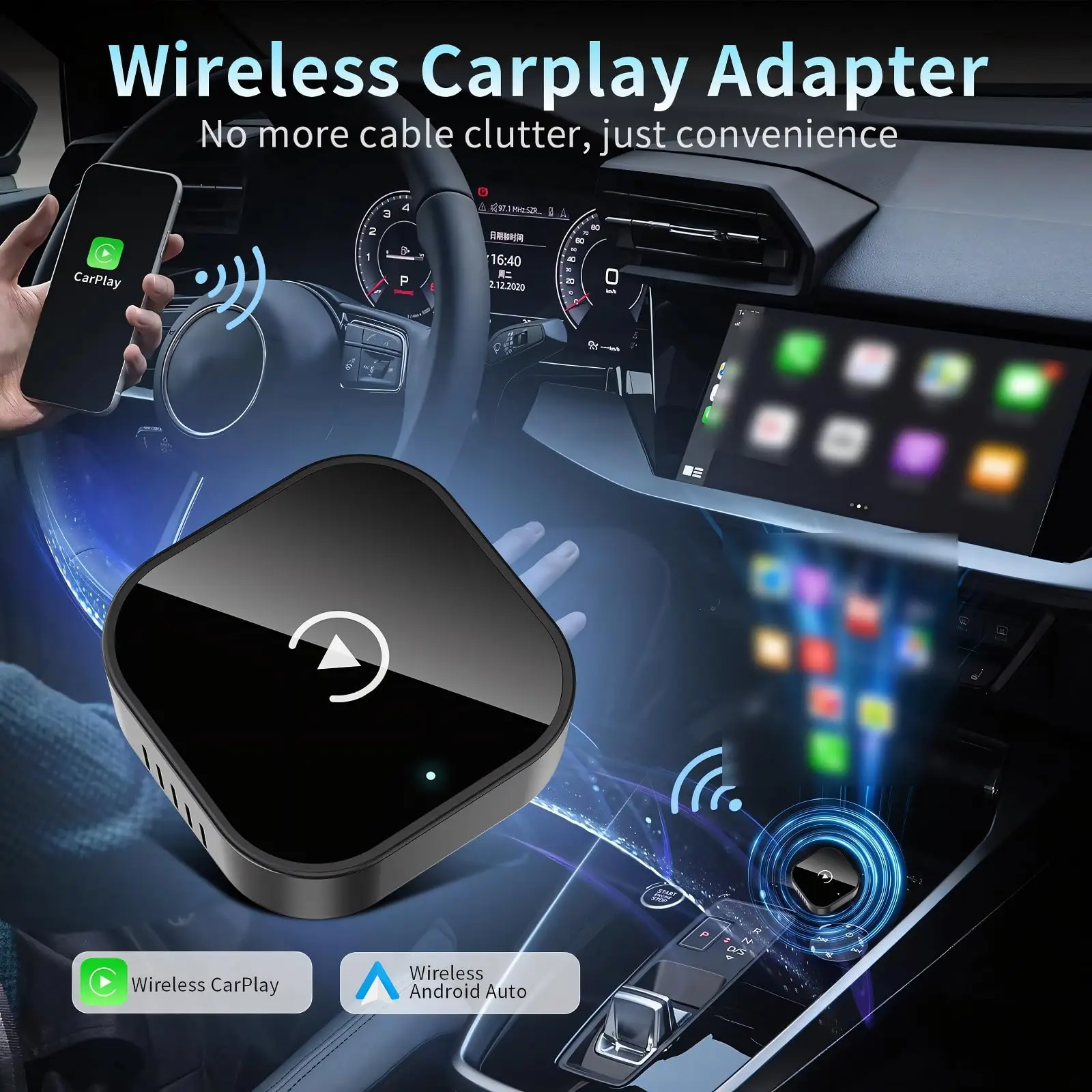

CarPlay Box 2 in 1 Android Auto AI Smart Box Wireless CarPlay Adapter Automotive Intelligent System Automobile Supplies