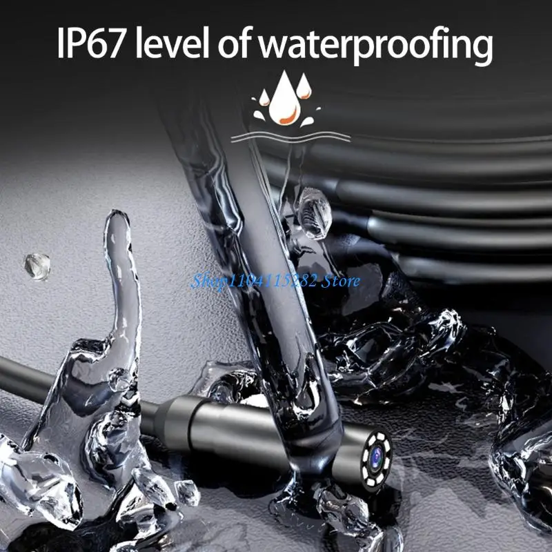 

Portable Industrial Endoscope 100W Pixel Camera Inspection Tool Waterproof Probe Flexible Cable Accessories Included