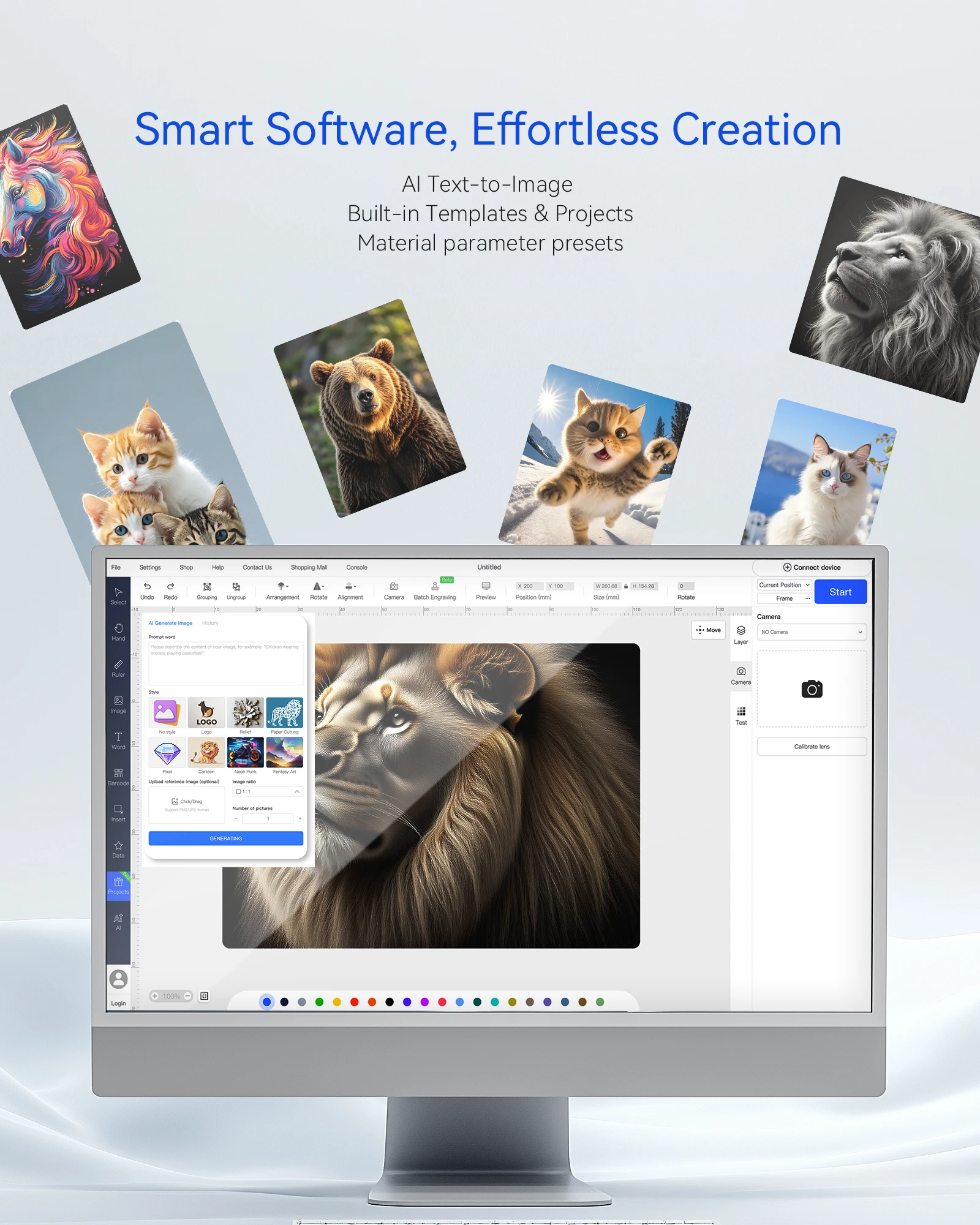 새로운 ATOMSTACK SWIFT 7W 휴대용 레이저 조각기 DIY 레이저 커팅 조각 기계 로고 조각 나무 페인트 아크릴 유리 가죽