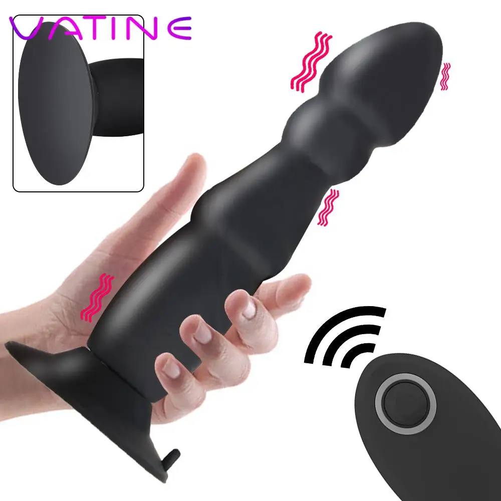 10 Speeds Wireless Remote Control Sex Toys For Men Women Large Size Strong Sucker Anal Plug Dildo Vibrator Adult Product