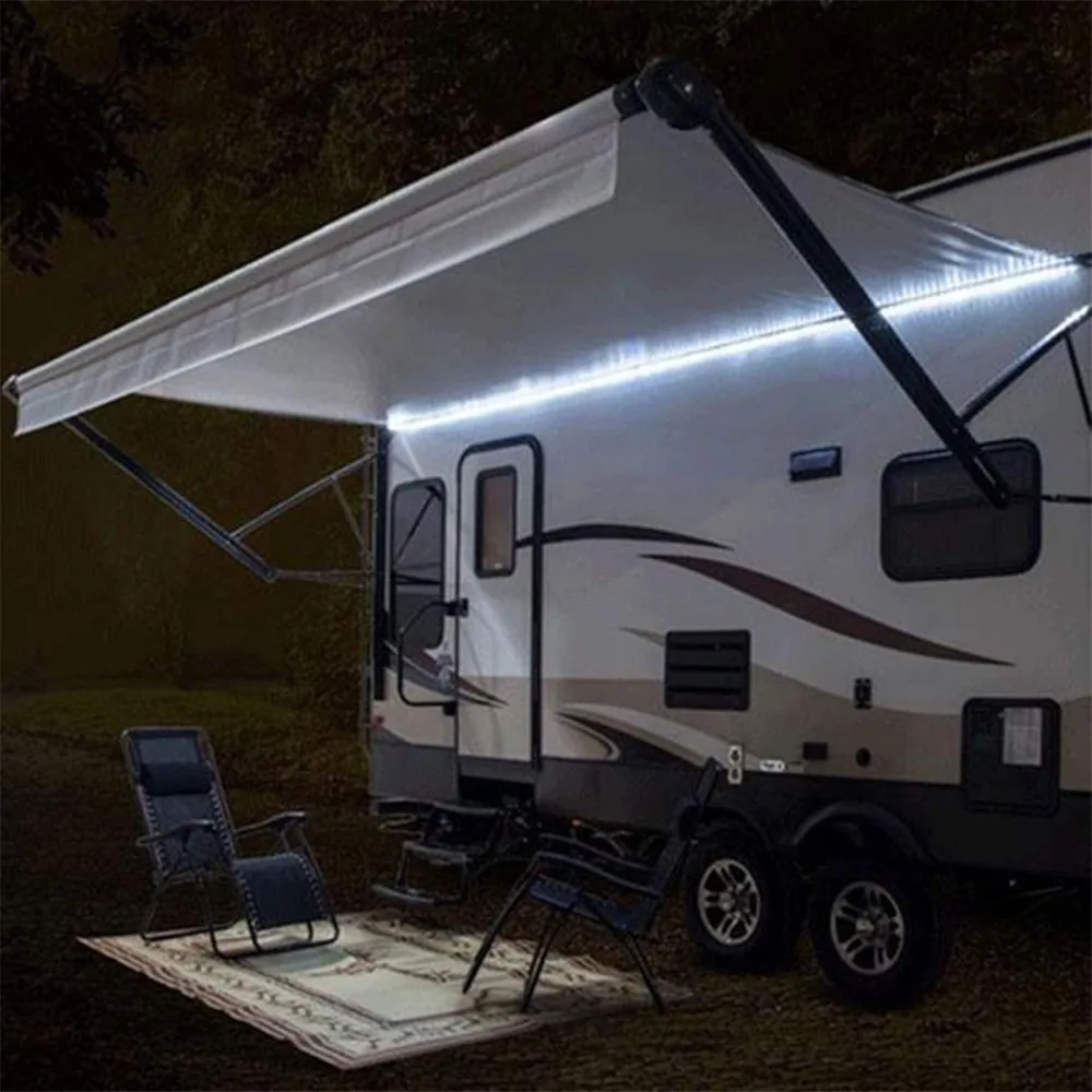 RV 20' LED Awning Party Light - 12V Natural White 4500K | Mounting Channel & White PCB