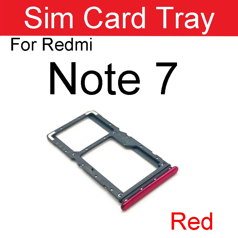 Memory SIM Card Tray Holder Adapter For Xiaomi Redmi 7 7A Sim Card Reader For Redmi Note 7 Slot Socket Repair Replacement Parts