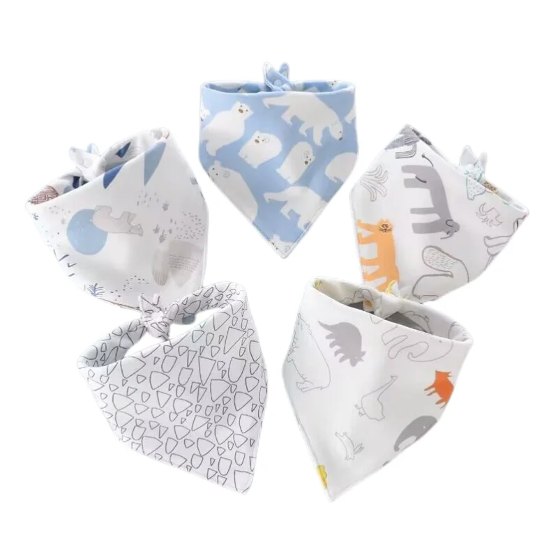 

5pcs/lot Baby Bibs Soft Cotton Baby Bandana Drool Bibs Double Triangle Feeding Bibs Infant Feeding Burp Cloths