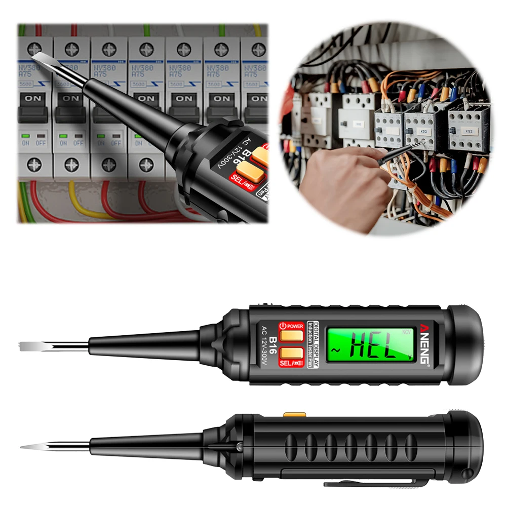 AC 12V-300V Berührungsloser Spannungsdetektor Digitaler elektrischer Stift Smart Induktionsteststift Spannungsteststift Live Wire Test