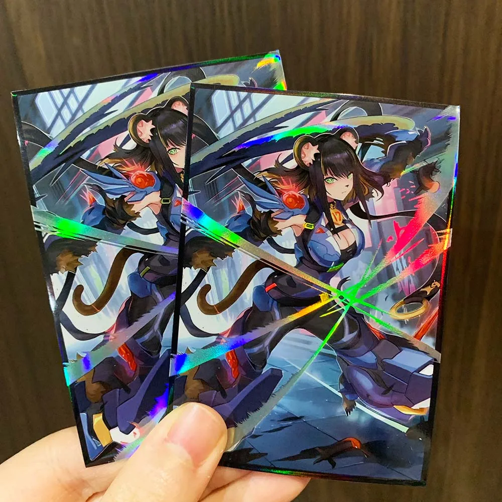 

63x90mm 50pcs Holographic Art Anime Printing Card Sleeves Board Game Trading Card Protector for YGO Card Best Gift