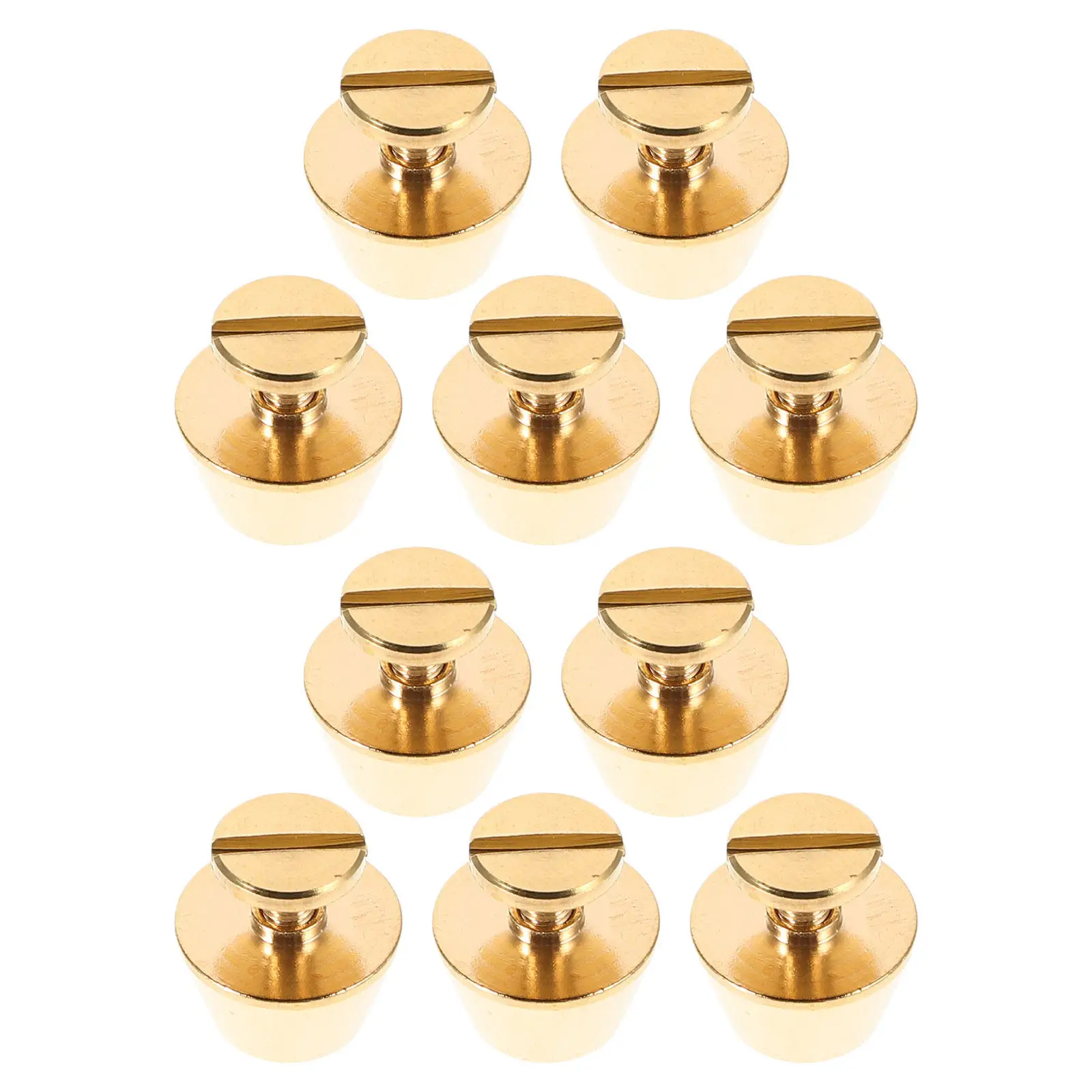 

10Pcs Brass Purse Bottom Protectors 13Mm Handbag Feet Hardware Flat Head Screw Rivets for DIY Leathercraft Bag Making