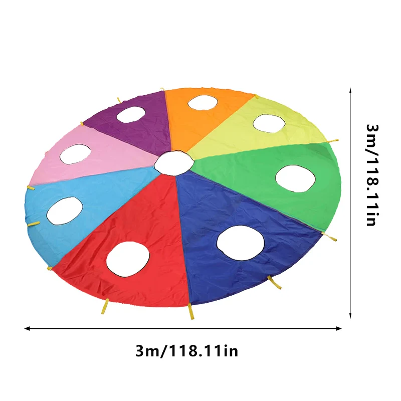 2m 3m 3.6m Rainbow Umbrella With Holes Gopher Game Outdoor Sports Sensory Training Equipment Gopher Rainbow Umbrella
