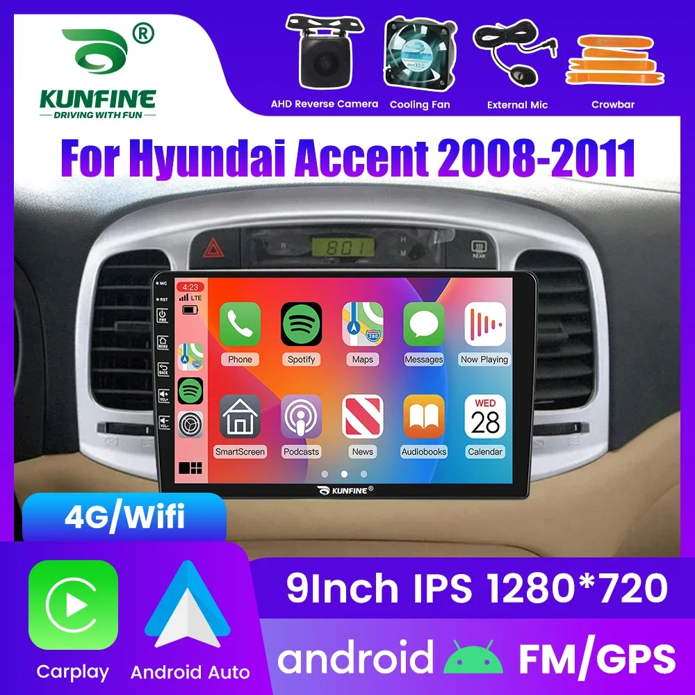 2Din Android Car Radio For Hyundai Accent 2008-2011 Multimedia Video Player GPS Navigation Stereo Audio Head Unit Carplay 4G
