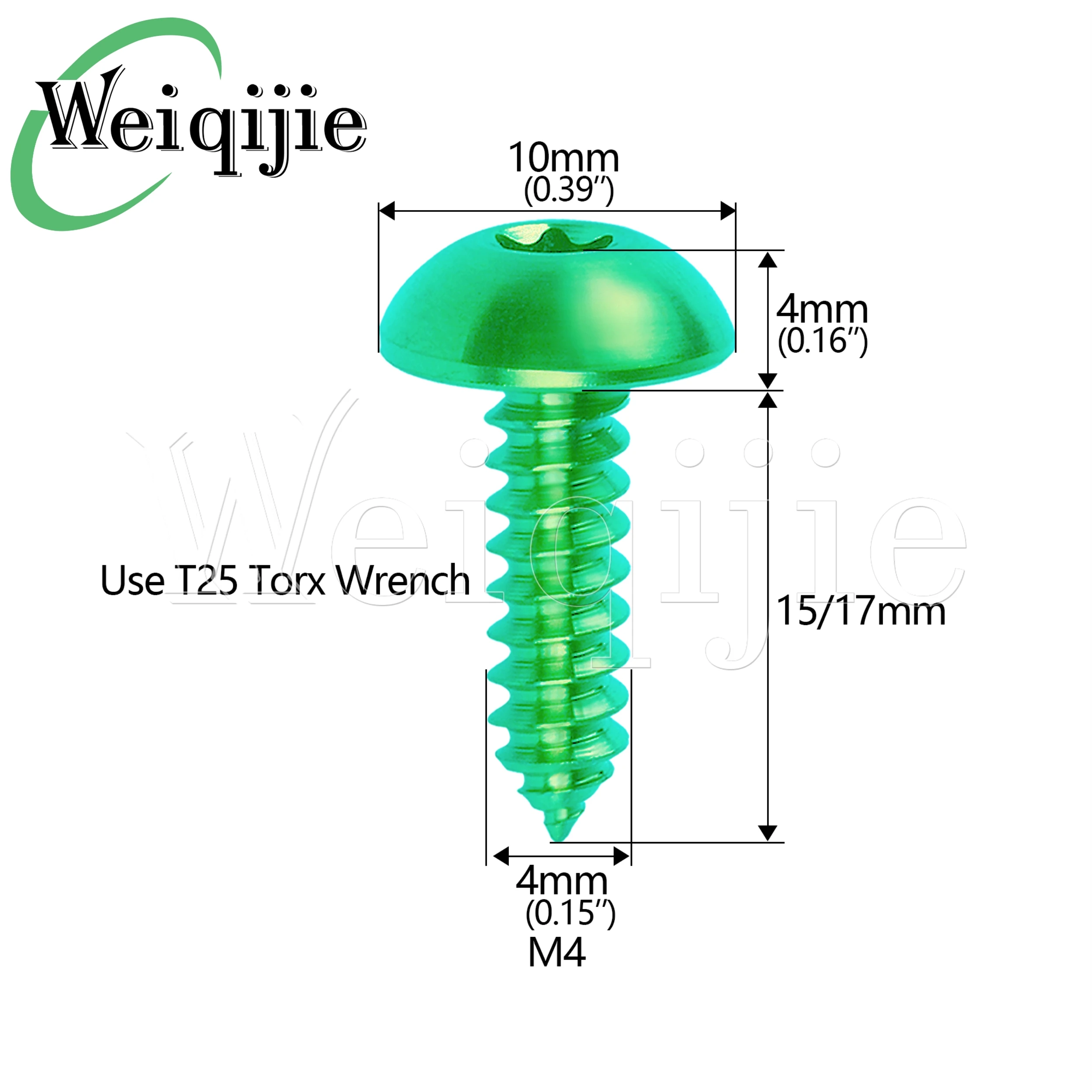 Weiqijie 6PCS M4x15 17mm Titanium Alloy Half-Round Head Self-Tapping Screws Bicycle Modification   Top Choice Screws