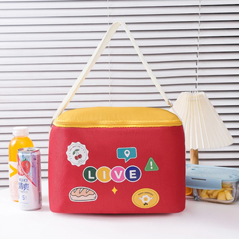 Large Lunch Bag For Women Kawaii Waterproof Portable Fresh Cooler Bags Thermal Breakfast Food Box Convenient Picnic Travel WY237