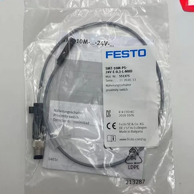 SMT-10M-PS-24V-E-0.3-L-M8D 551375 Festo Magnetic Resistance SMT Proximity Switch Magnetic Cylinders Sensors SMT-10M-NS-24V-E-2.5