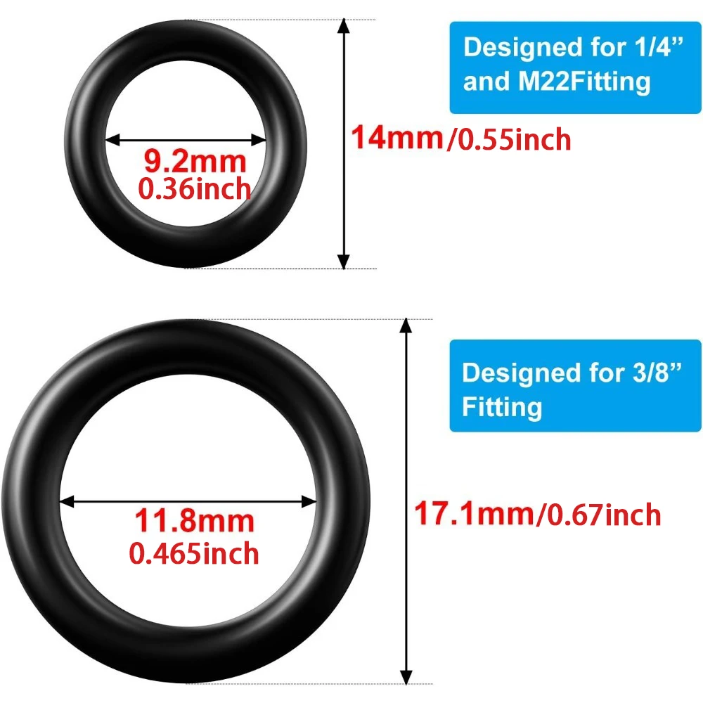 50Pcs O-Rings Power Pressure Washer O-Rings for 1/4 In, 3/8 in Quick Connect