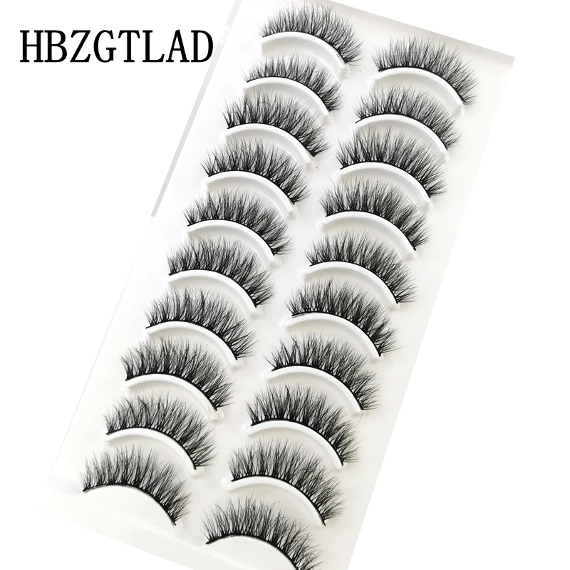 NEU 10 Paar Flauschige Künstliche Nerz-Wimpern Natürliche Lange Falsche Wimpernverlängerung Handgefertigte Volumen 3D Wimpern Make-up Faux Cils Cilios – Detail 11