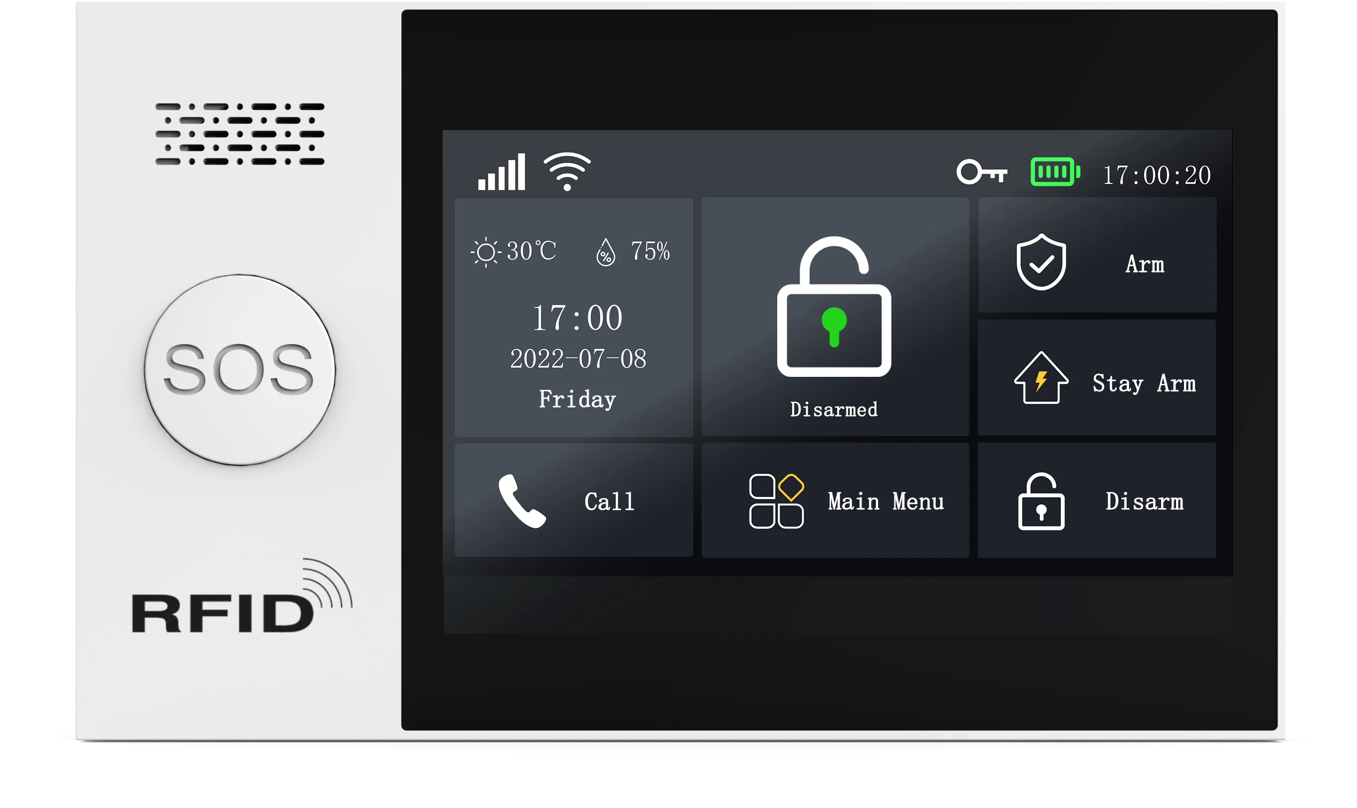 4,3-дюймовый IPS-экран, сенсорный пенал, беспроводная Wi-Fi, GSM сигнализация, домашняя охранная сигнализация, датчик, PIR-детектор, дверной контакт