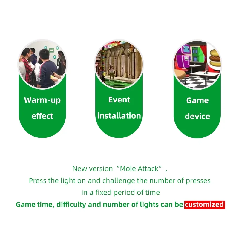 Интерактивная сенсорная коробка для обучения реакции, настраиваемая установка для разминки, игровое устройство для выбранных мероприятий