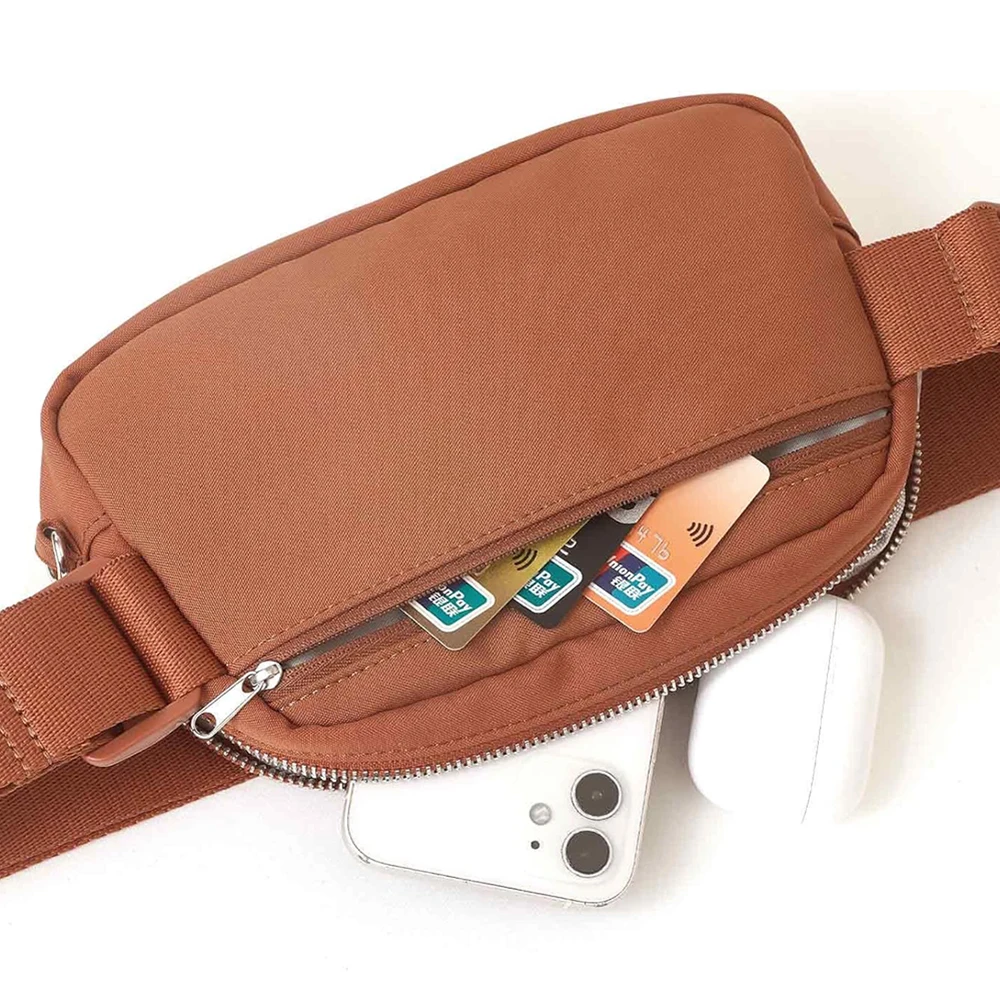 Umweltfreundliche Nylon-Gürteltasche Wasserdichte Hüfttasche für Damen Verstellbarer Riemen Crossbody-Taschen Sport-Bauchtaschen Handytasche – Detail 12
