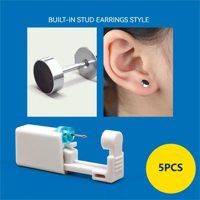 Five Packs Of Disposable Ear Piercing Tools That Can Be Used By Both Men And Women While Also Preventing Allergies