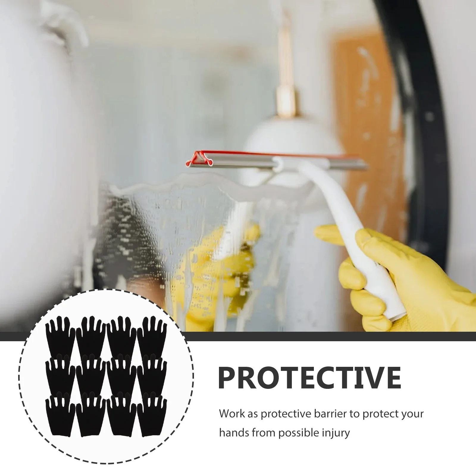

12 Pairs Cotton Gloves Lightweight Protective Moisturizing Wrist Width Black Women Safety Work Industrial Gardening Cleaning