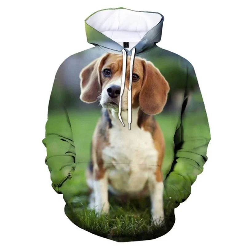 Animal Dog Beagle 3d Print Hoodies For Men Funny Sweatshirt Casual Long-sleeved Pullovers Cool Street Autumn Spring Hoodie