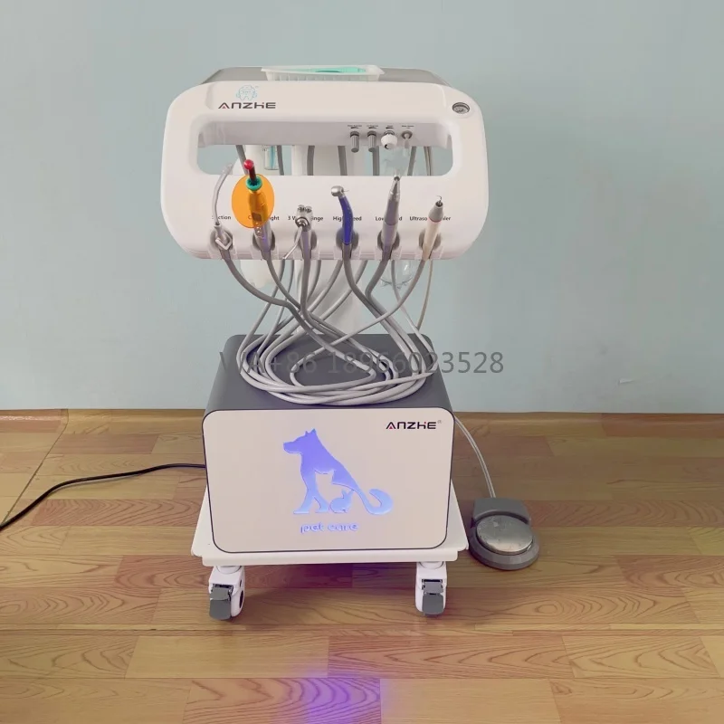 Mobile Dental Unit Dental Equipment With Compressor Motor Pet Tooth Treatment Machine Veterinary Portable