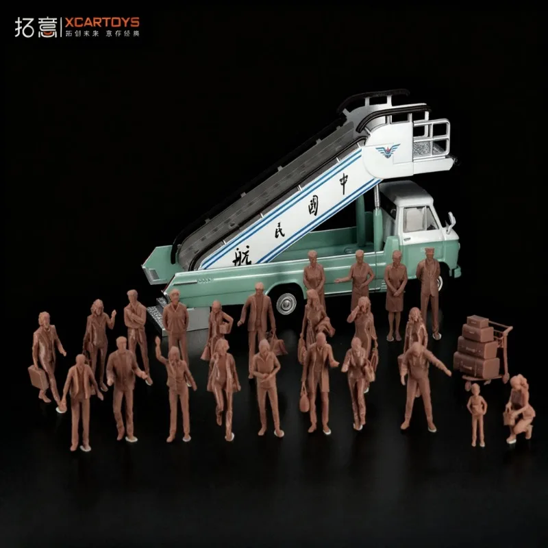 POP RACE 1:64 Civil Aviation 10 Factory SH751 Boarding Elevator Car+Doll Set Die Casting Alloy Car Model Collection Souvenir.