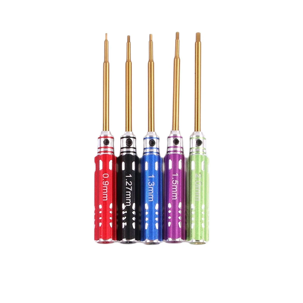 1Set 0.9 1.27 1.3 1.5 2.0mm Hexagon Screwdriver Hex Screws Wrench Tool for 1/12 1/16 1/18 1/24 RC Car Airplane Update Parts