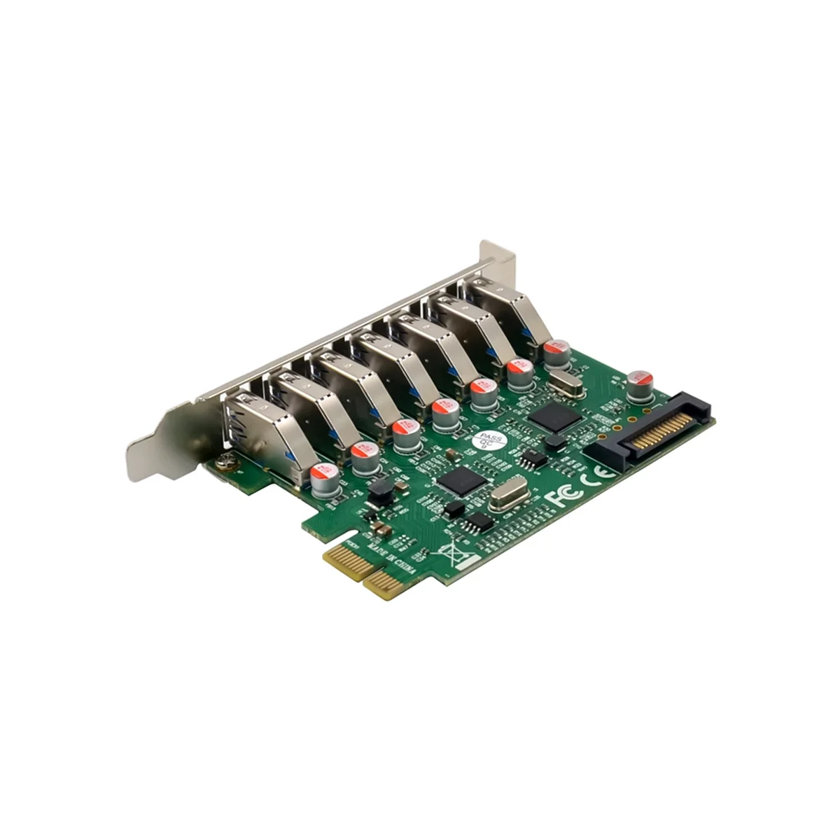 AT87-ST69 PCIe X1 VL812 7 Port USB 3.0 5G Speed Industrial Computer Equipment Multi-Functional Convenient Expansion Card