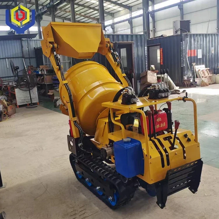 Hydraulic Drive Mini Crawler Cement Concrete Mixer Mortar Mixing Machine Tracked Dumper Cement Mixer with Factory Price