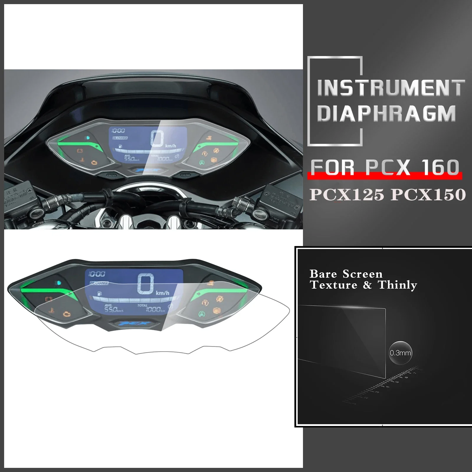 عداد سرعة لدرجة نارية الصفر العنقودية حماية شاشة واقي الفيلم لهوندا PCX125 PCX150 PCX160 PCX 125 PCX 150 PCX 160