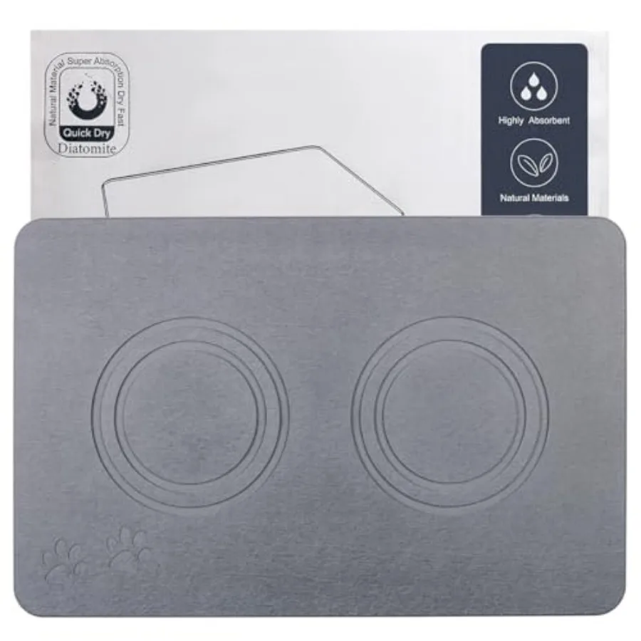 

Home Dog Cat Bowl Stone Mat Natural Diatomite Stone Pet Bowls Mat Pet Feeding Mat Modern and Stylish Pet Feeding Station Non-Sl