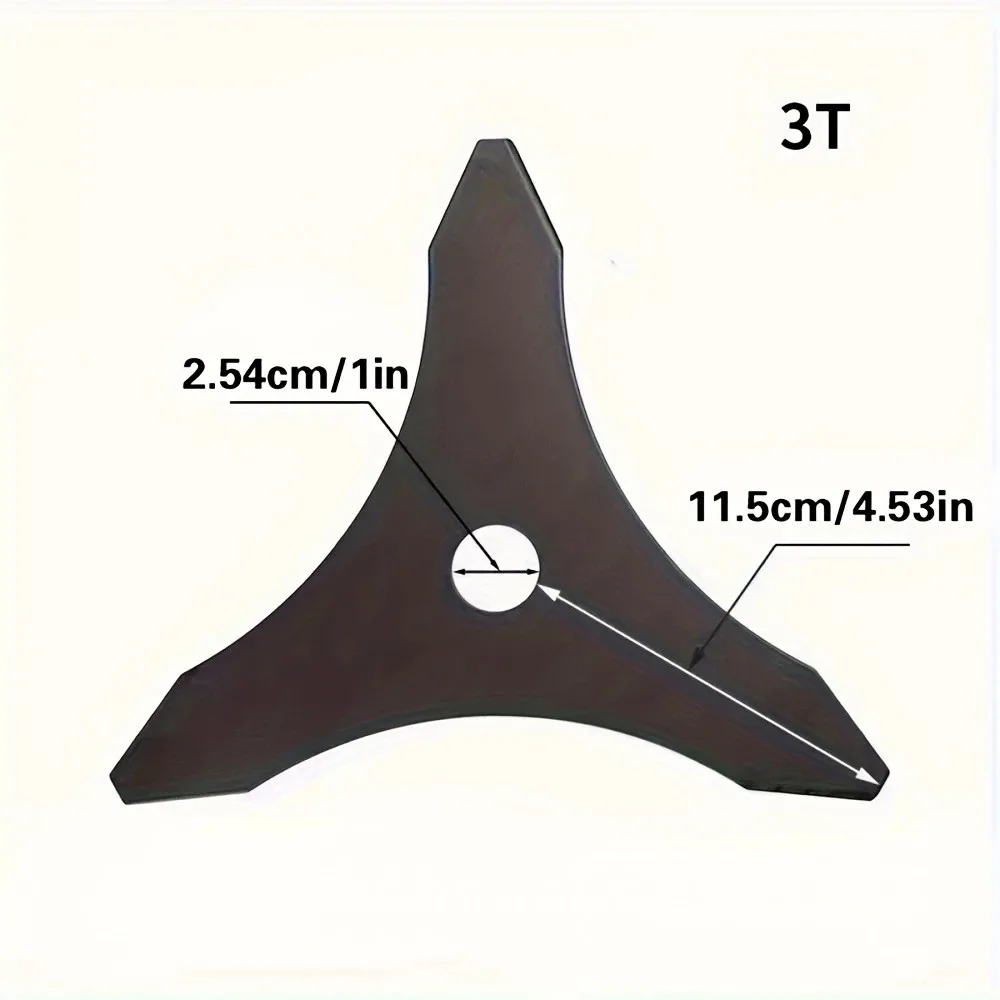 10 Inch 3T High Hardness Brush Cutter Blade Replacement Universal 3-Tooth Fit for Straight Shaft Trimmer