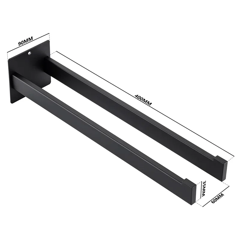 A03I-1 pçs toalheiro sem necessidade de perfuração auto-adesivo duplo quadrado fixado na parede de aço inoxidável para banheiro e cozinha 40c